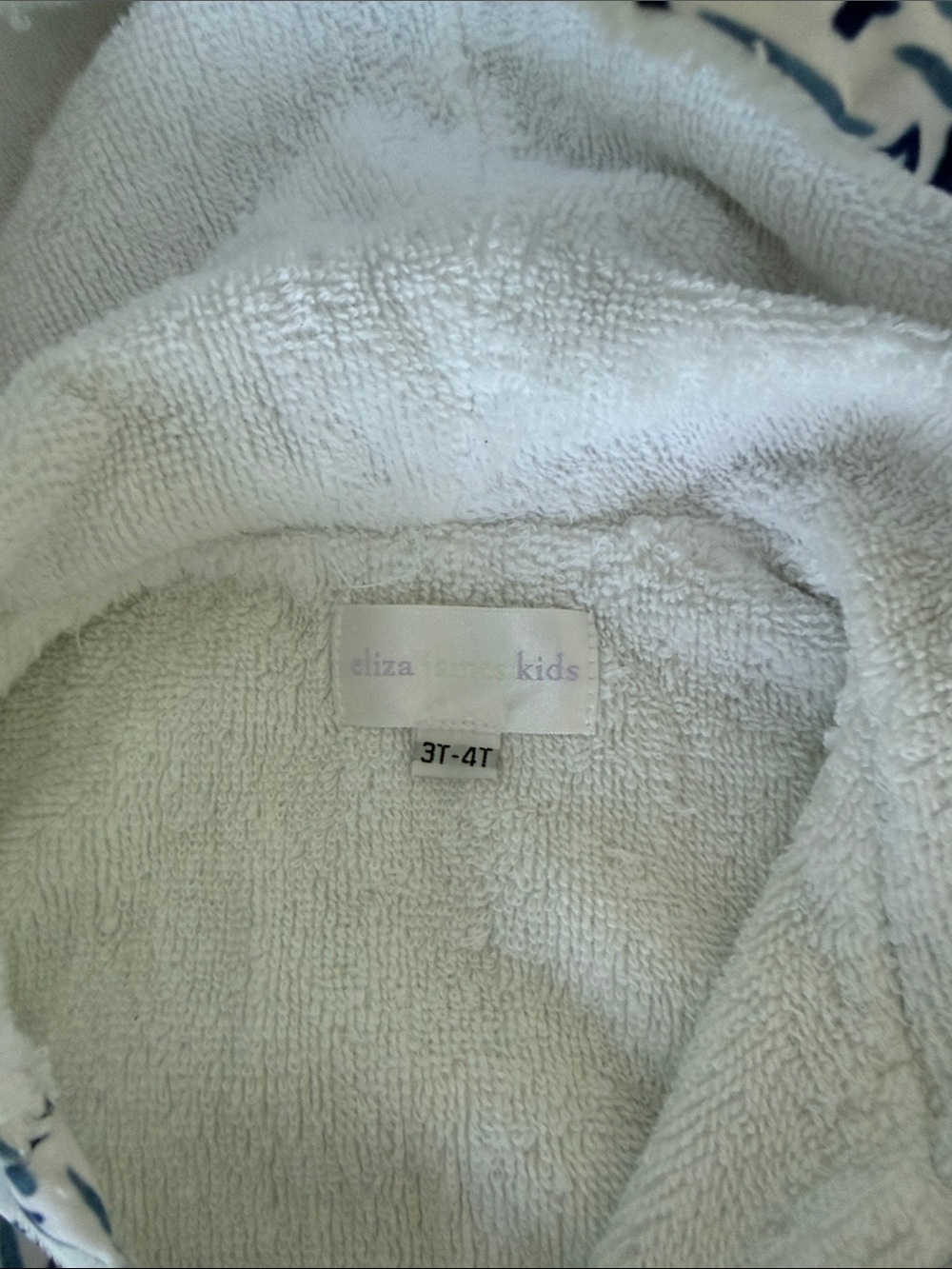 Eliza James kids Size 3T - 4T Terry Lined Velcro Robe Sailboat Pattern - Picture 2 of 4